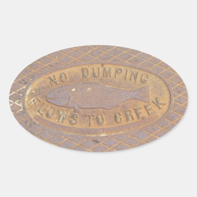Adesivo Oval Vinheta (ovl) - Flutua para Creek (Frente)
