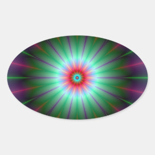 Adesivo Oval Vinheta radiante