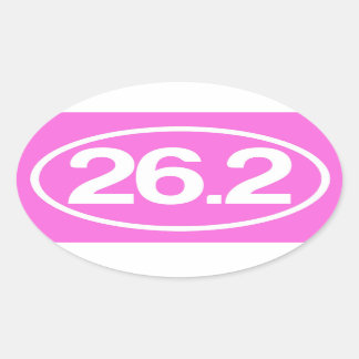 Adesivo Oval Vinheta rosa 26.2 (Cheio Marathon Sticker)