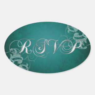 Adesivo Oval Vinheta Rsvp De Rsvp De Rolagem De Cheiro Nobre
