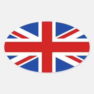 Adesivo Oval Vinheta Union Jack Oval