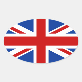 Adesivo Oval Vinheta Union Jack Oval