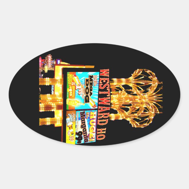 Adesivo Oval Vinheta Westward Ho Las Vegas (Frente)