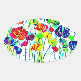 Adesivo Oval Vinhetas da Flor