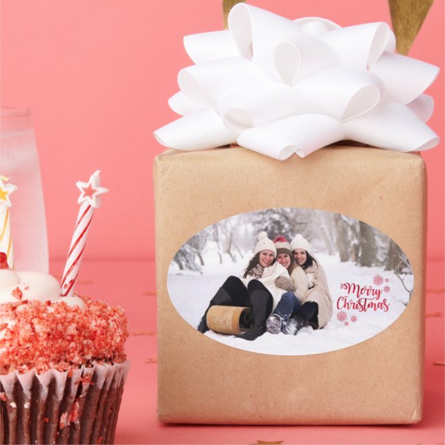 Adesivo Oval Vinhetas de Natal (Festa)