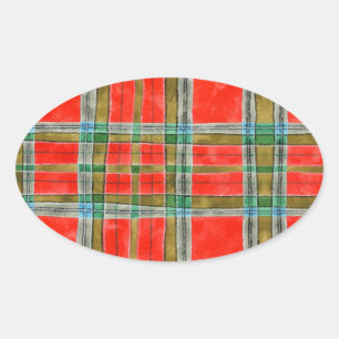 Adesivo Oval Vinhetas de Oval de TARTAN MAC BAIN