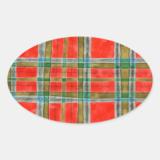 Adesivo Oval Vinhetas de Oval de TARTAN MAC BAIN (Frente)