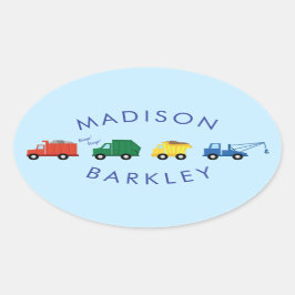 Adesivo Oval Vinhetas de sela de envelope para crianças bonitas