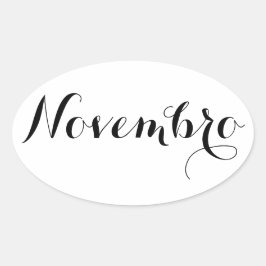 Adesivo Oval Vinhetas Esperanto Mês - Novembro (novembro)