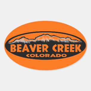 Adesivo Oval Vinhetas ovais laranja do Beaver Creek Colorado
