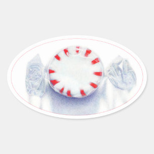 Adesivo Oval Vinhetas Oval DE CANDATURA DE PEPPERMINA