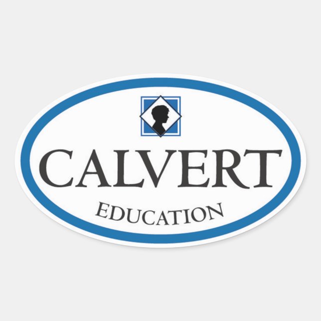 Adesivo Oval Vinhetas Oval do Calvert Education (Conjunto de Qu (Frente)