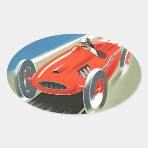 Adesivo Oval Vintage Auto Racing