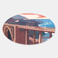 Vintage Big Sur Bixby Bridge USA Turismo nos EUA