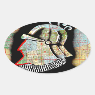 Adesivo Oval Vintage Chile Santiago Viagem