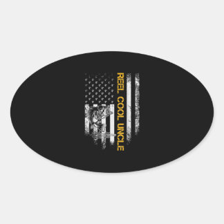 Adesivo Oval Vintage EUA Flag Reel Legal Tio Funny
