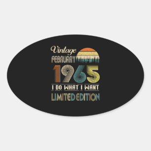 Adesivo Oval Vintage Fevereiro De 1965 Eu Faço O Que Quero Limi