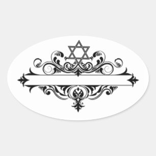 Adesivo Oval Vintage Jewish Header