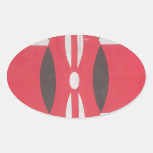 Adesivo Oval Vintage Kenya Flag Harambe Design