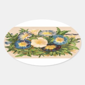 Adesivo Oval Vintage Morning Glory