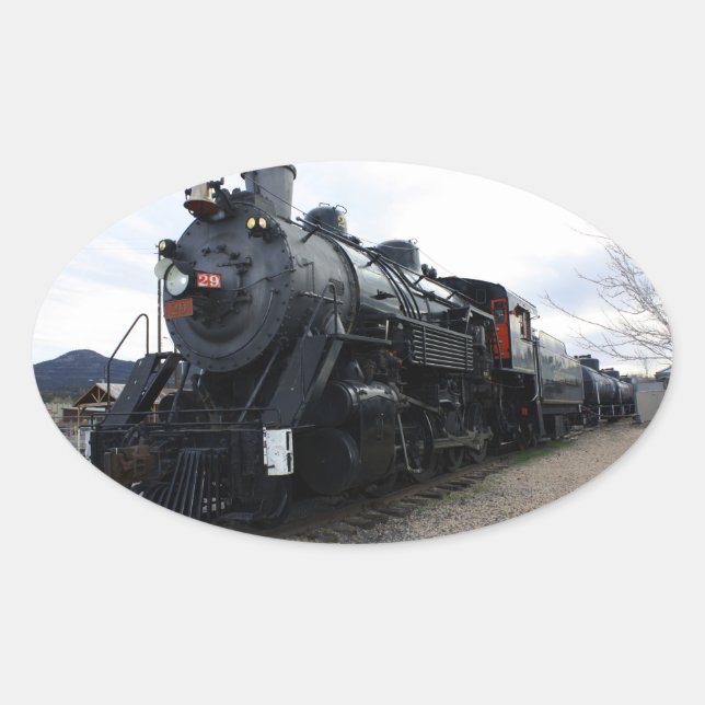Adesivo Oval Vintage Railroad Steam (Frente)