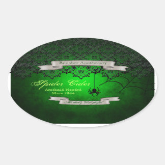 Adesivo Oval Vintage Spider Cider Vintage Vinhage