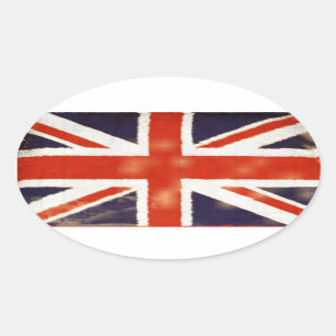 Adesivo Oval Vintage Union Jack Oval Sticker