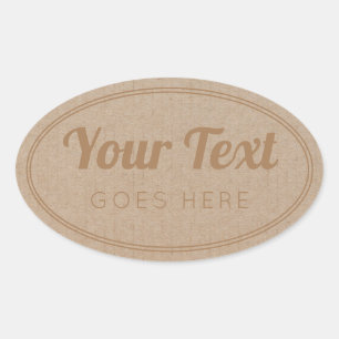 Adesivo Oval Vintagem de produtos feitos à mão Simples Trenda