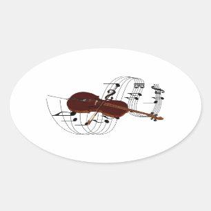 Adesivo Oval Violoncelo