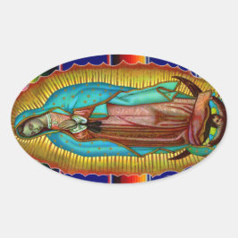 Adesivo Oval Virgem Maria Nossa Senhora de Guadalupe Tilma Stic