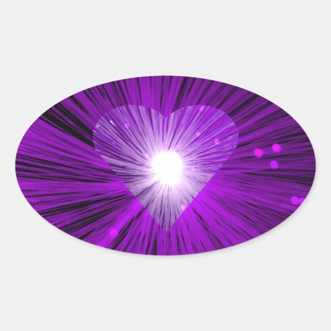Adesivo Oval Vírgula do Coração Roxo (Frente)