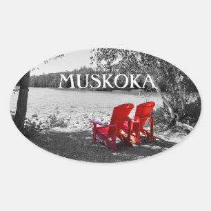 Adesivo Oval Vivemos para Muskoka - Canadá