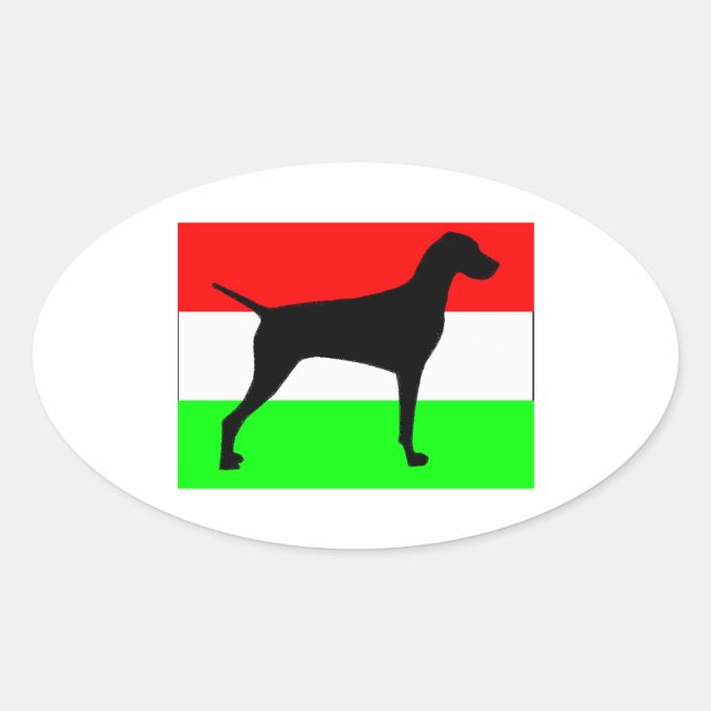 Adesivo Oval vizsla silo Hungary-Flag.jpg (Frente)