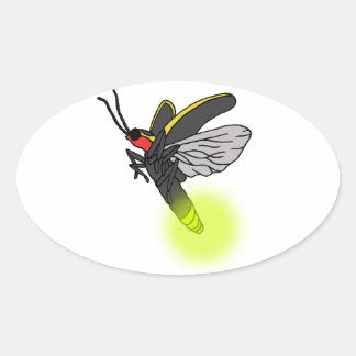 Adesivo Oval voo de inseto relâmpago 2 aceso