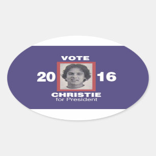 Adesivo Oval Vote Christie para Presidente 2016