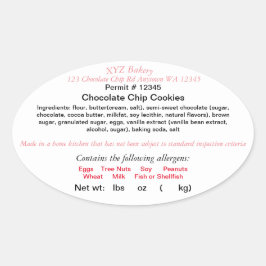 Adesivo Oval WASHINGTON Cottage Law Label Feira de Produtos da