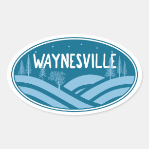 Adesivo Oval Waynesville Carolina do Norte ao Ar Livre