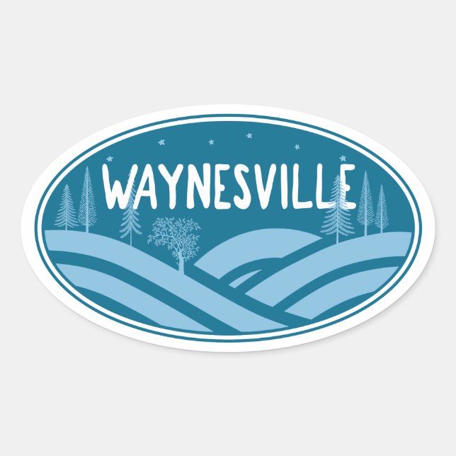 Adesivo Oval Waynesville North Carolina Outdoors (Frente)