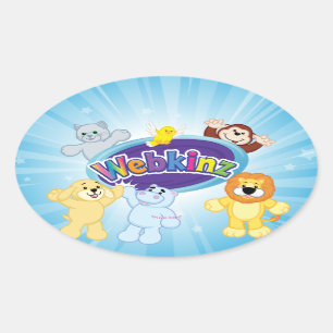 Adesivo Oval Webkinz: Entre e jogue