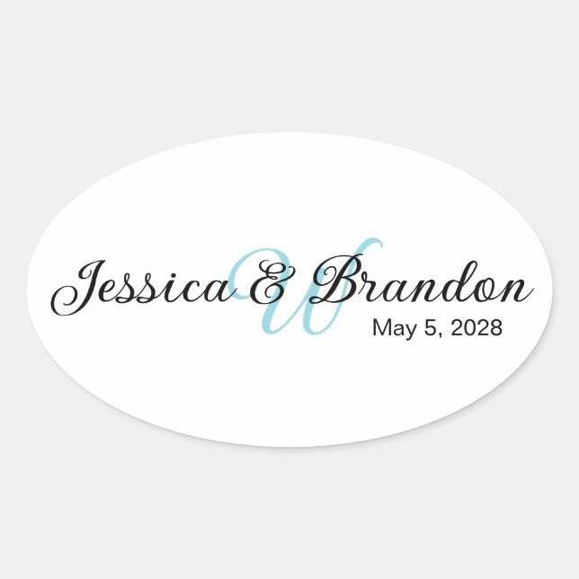 Adesivo Oval Wedding Label 016 (Frente)