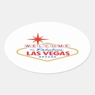 Adesivo Oval Welcome to Fabulous Las Vegas, Nevada