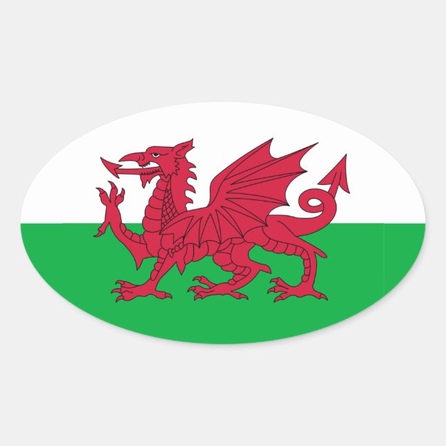 Adesivo Oval Welsh Flag Oval Sticker (Frente)
