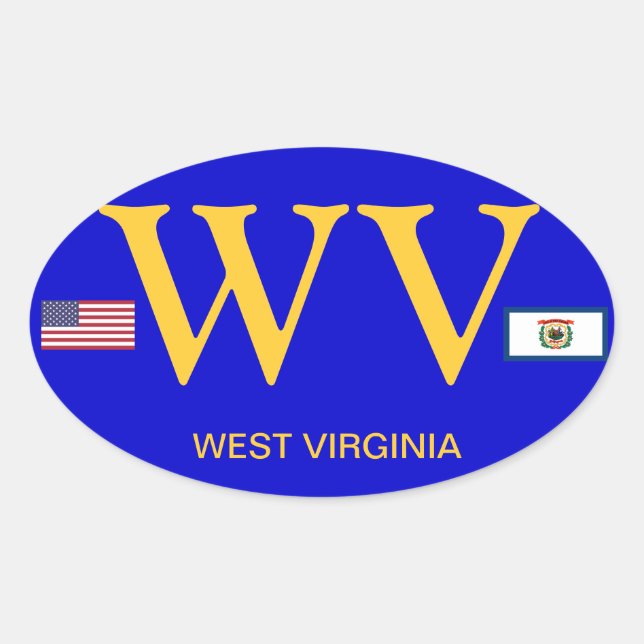 Adesivo Oval West Virginia* European Style Oval Sticker (Frente)
