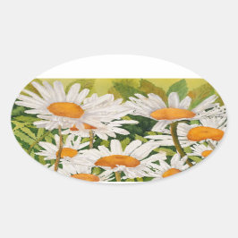 Adesivo Oval White Daisies