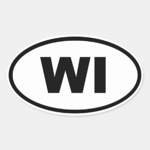 Adesivo Oval WI Wisconsin