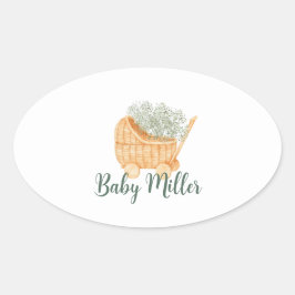 Adesivo Oval Wicker Baby Carruagem