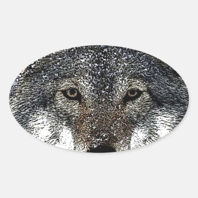 Adesivo Oval Wolf Eyes (Frente)