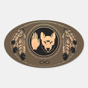 Adesivo Oval Wolf Stickers Metis Rebellion Stickers