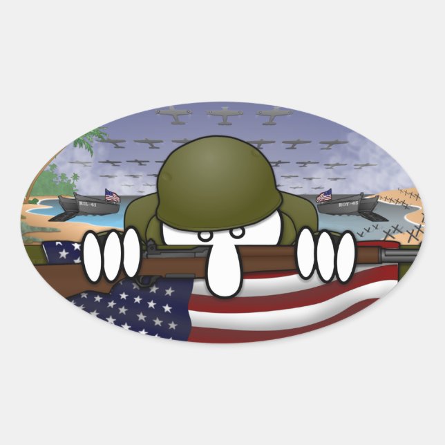 Adesivo Oval WW2 Kilroy Oval Sticker (Frente)