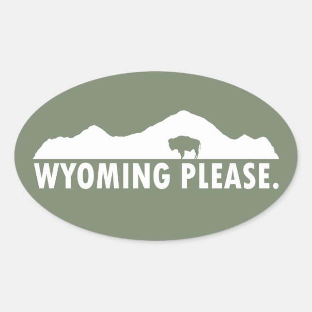 Adesivo Oval Wyoming, por favor (Frente)